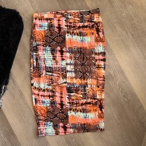Matty M | Abstract Print Pencil Skirt